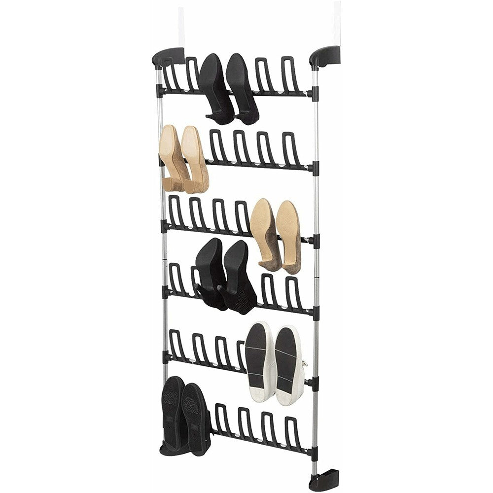 Angela Over the Door Shoe Rack Portable Hanging Shelf 18 Pair Storage Organizer