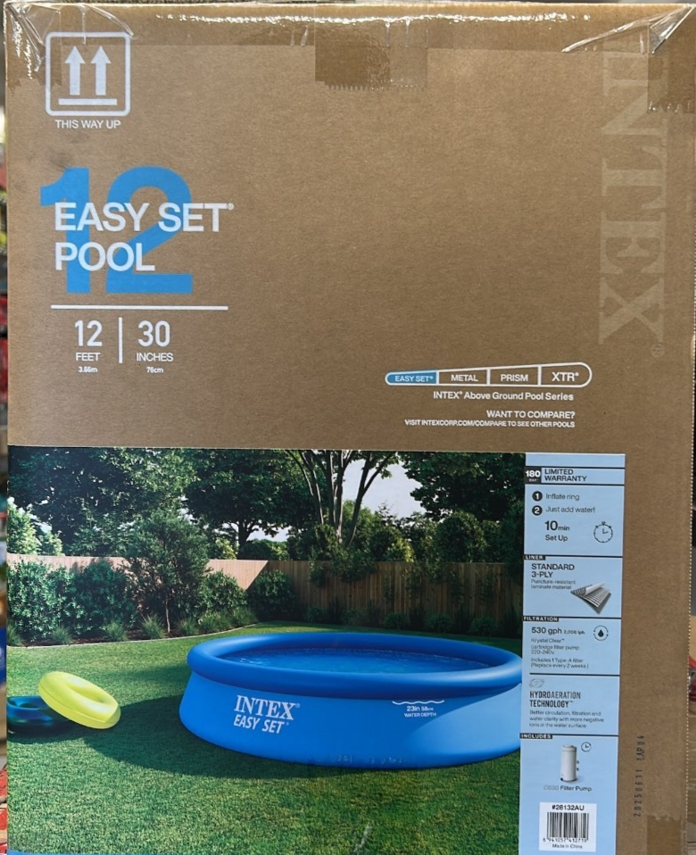 Intex Easy Set Above Ground Swimming Pool 12ft with Filter Pump 3.66m x 76cm