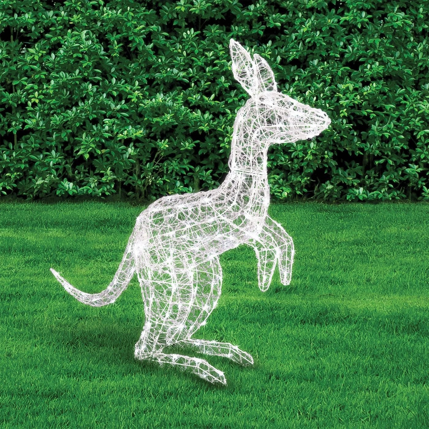Lytworx 120cm White Kangaroo Solar Powered 150 LED Lights Garden Xmas Decor