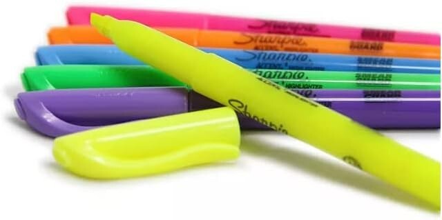 Sharpie Highlighters Marker Pen Narrow Chisel Tip Markers Multicoloured 24 Pack