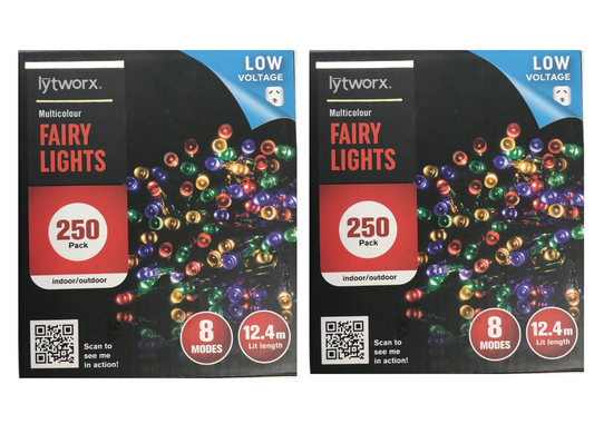 2X Lytworx Christmas Lights 250 Buds Multicolour LED Fairy String Decoration