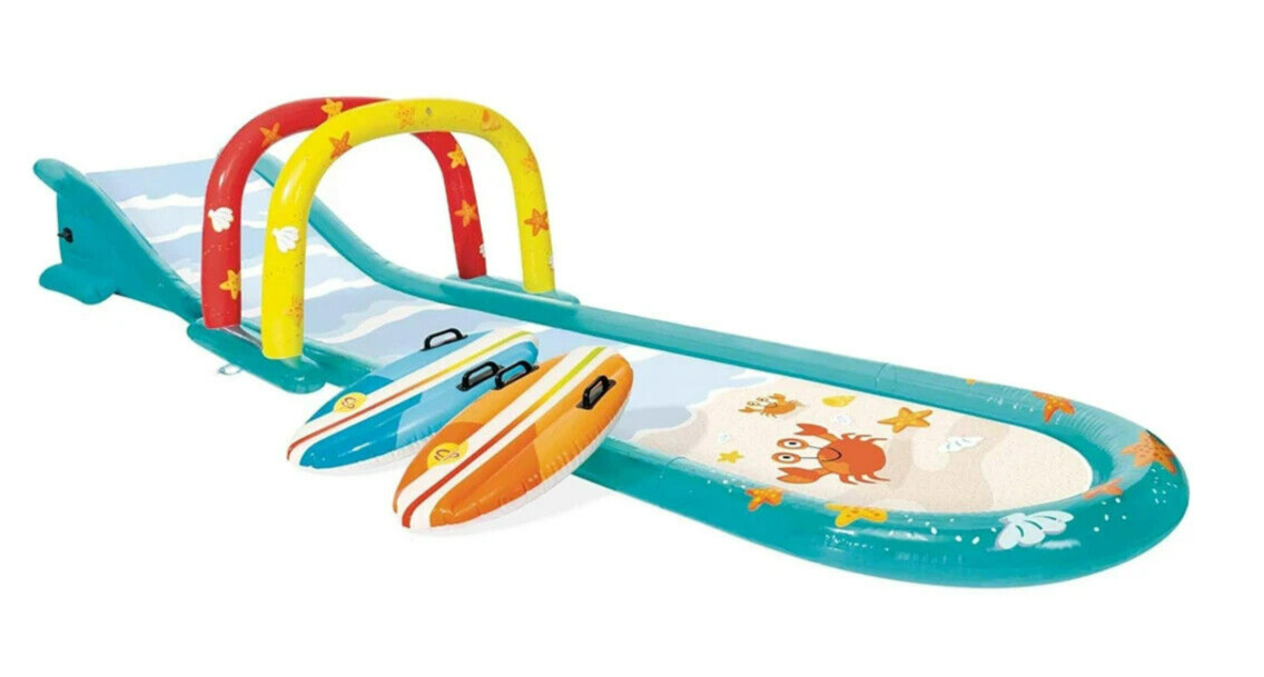 Intex Inflatable Water Slide Surfing Kids Childrens Sprinkler Fun Surf Riders