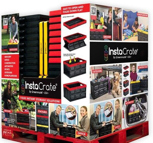 Instacrate Collapsible Crate Storage Foldable Container Solution 46L Yellow