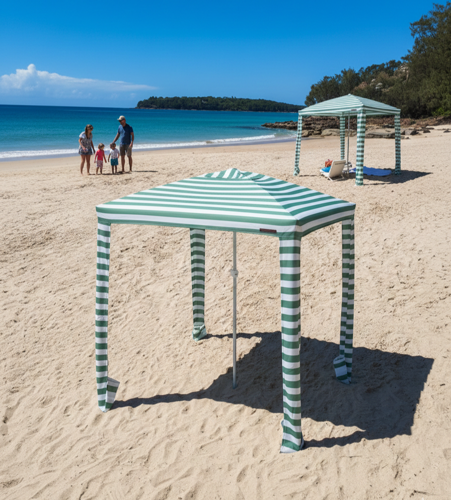 Coconut Grove Beach Cabana Canopy Blue Umbrella Tent Sun Shade Shelter 2M Wide