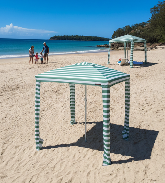 Coconut Grove Beach Cabana Canopy Blue Umbrella Tent Sun Shade Shelter 2M Wide