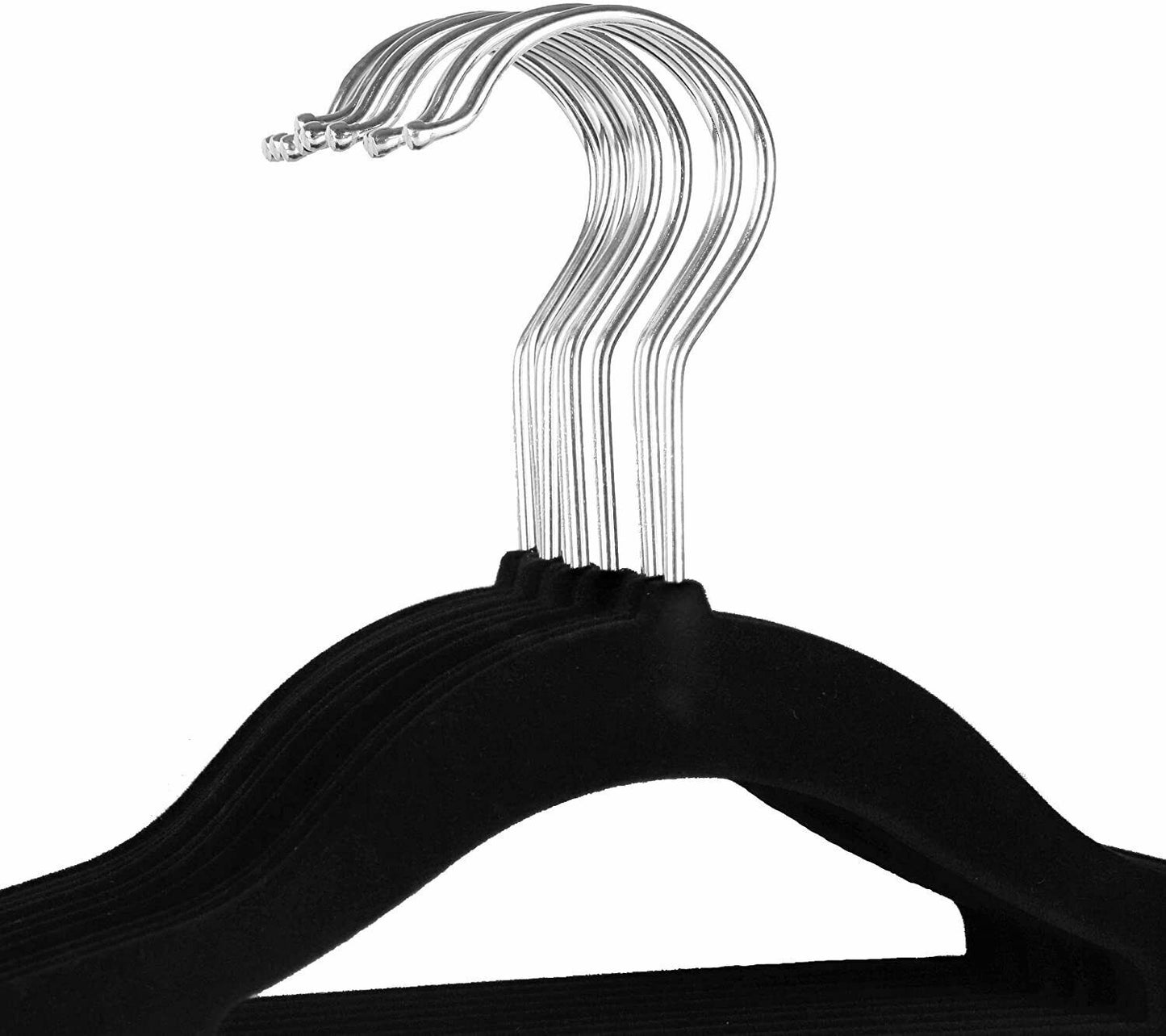Flocked Velvet Hangers 41CM Black Non Slip Wardrobe Cloth Coat Suit Shirt Bulk
