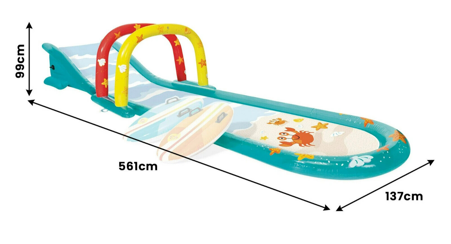 Intex Inflatable Water Slide Surfing Kids Childrens Sprinkler Fun Surf Riders
