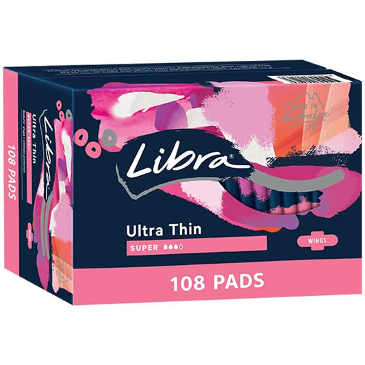 Libra Ultra Thin Super Pads With Wings Disposable Sanitary Pad 108 Pack