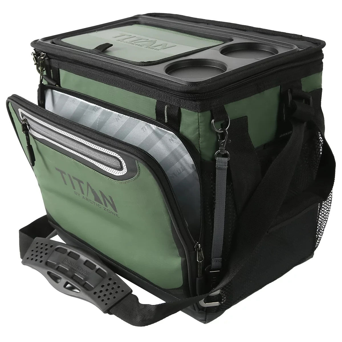 Titan By Arctic Zone 40 Can Cooler Insulated CollapsibleCamping Hiking Bag Green