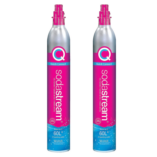 Sodastream CQC Gas Cylinders Carbonator Spare Refill Water Soda Maker 60L 2 Pack