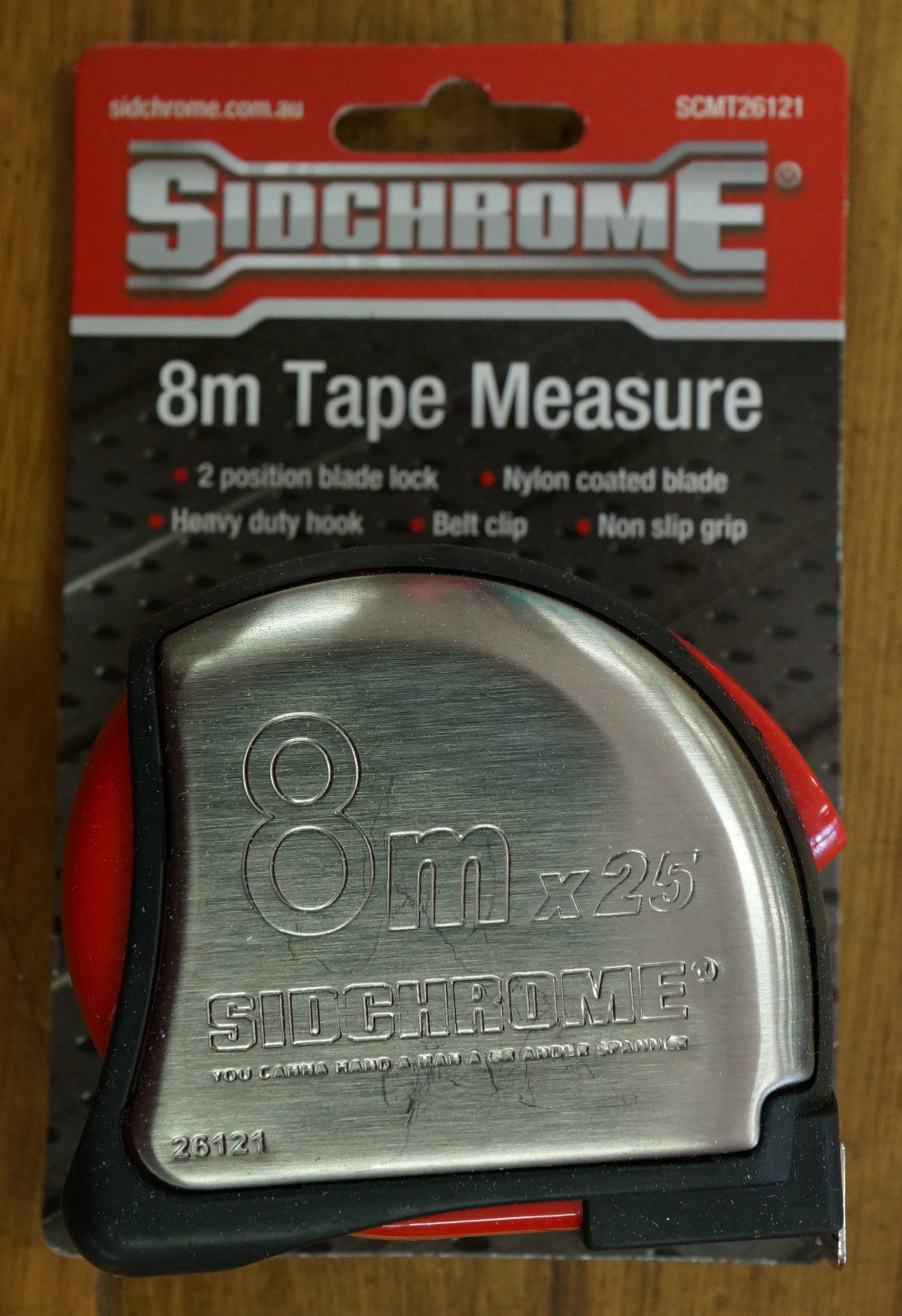 Sidchrome Measuring Tape Measure Ruler 8m Metric Stainless Steel W/ Lock Tool