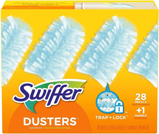 Swiffer Duster Dusting Kit Brush Home Car Dust Cleaner 28 Refills + 1 Handle