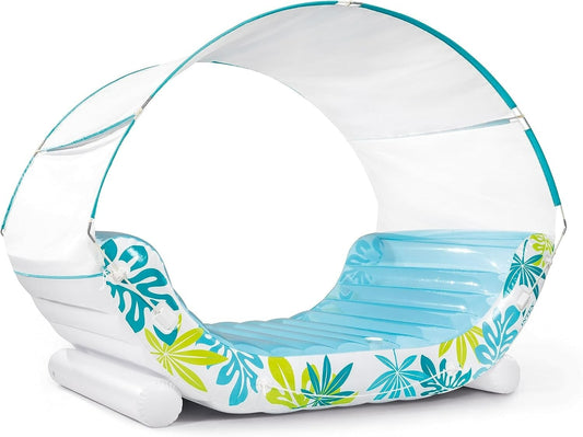 Intex Inflatable Tropical Canopy Lounge Float Two Person Swimming Pool Bed