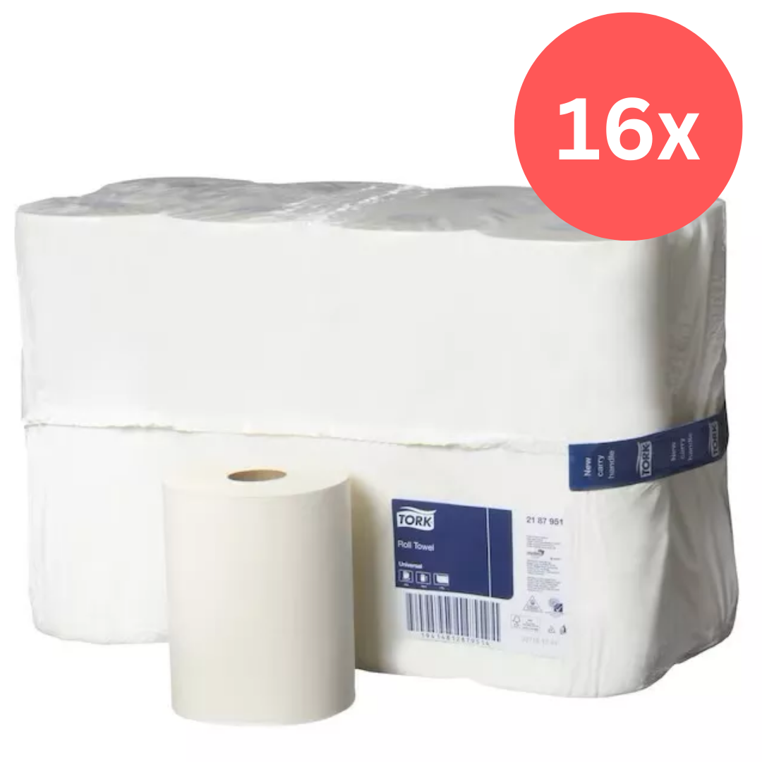 Tork Paper Hand Towels 90m 16 Rolls Towel Roll Bulk Industrial Kitchen White New