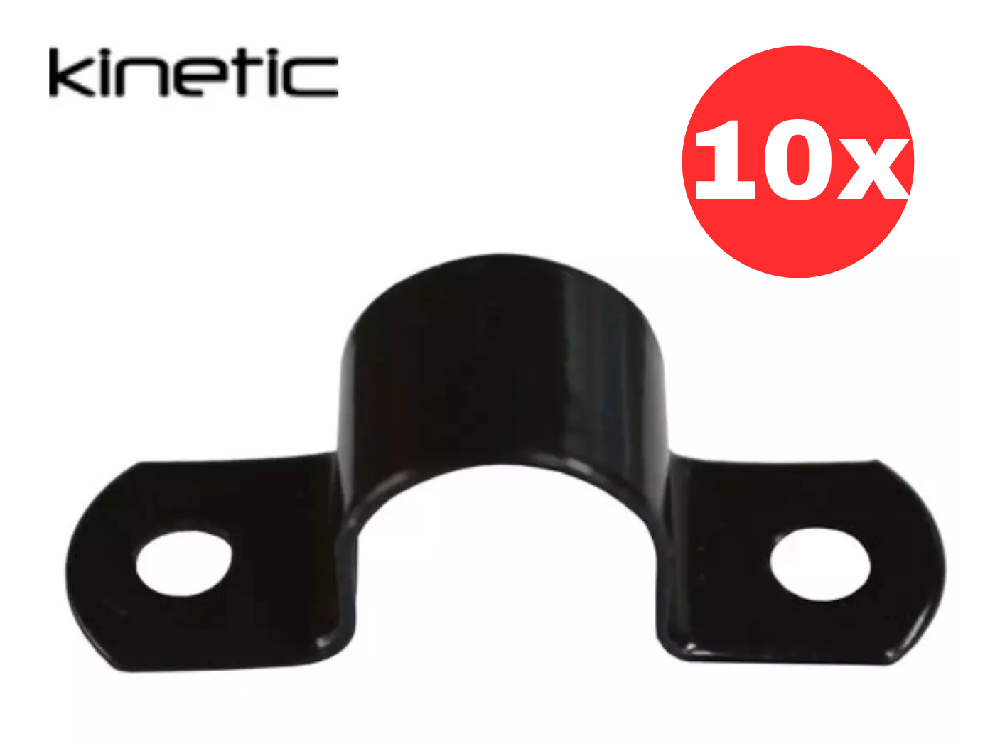 Kinetic Saddle Pipe Clips U-shaped 18mm Powder Coat Finish for Plumbing 10 Pack