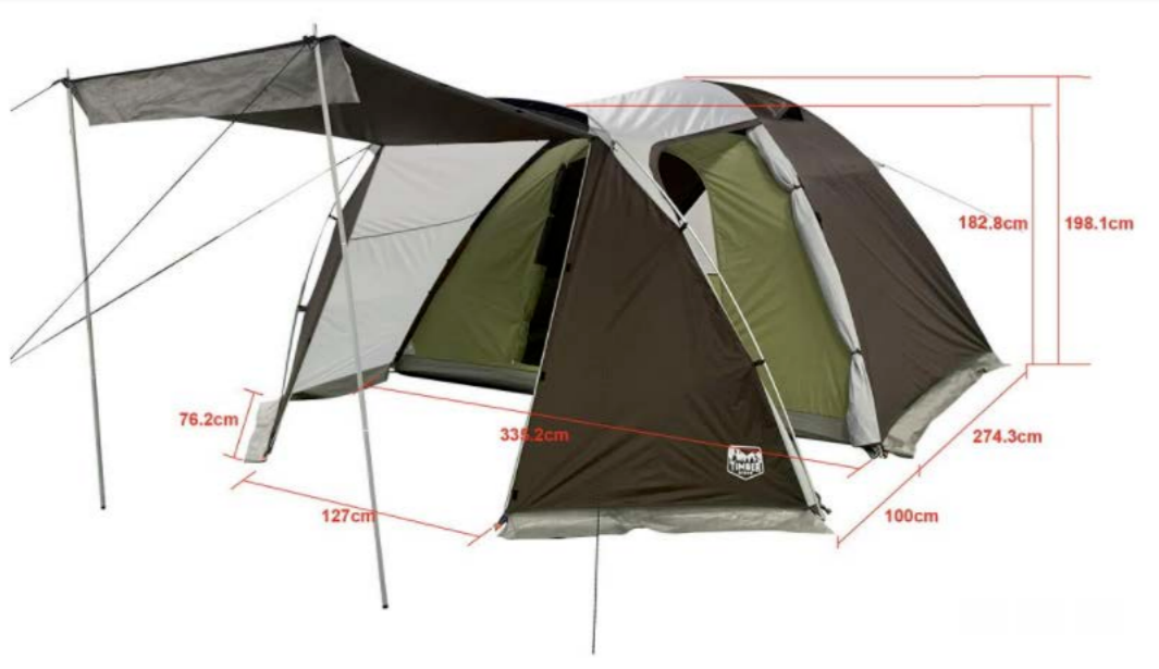 Timber Ridge  Camping Tent  6 Person Dome Hiking Outdoor Shelter Waterproof