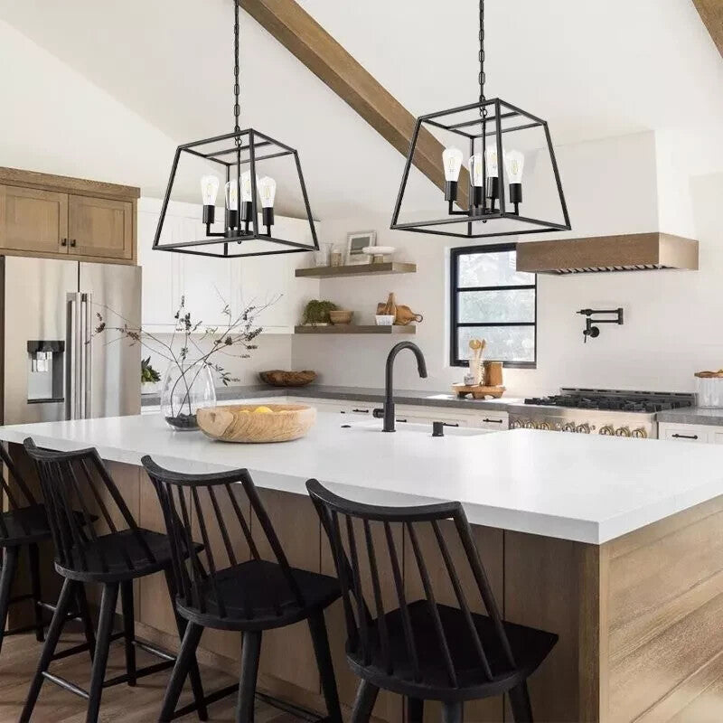 Artika Carter Pendant 4 Lights Chandelier Industrial Kitchen Hanging Dining
