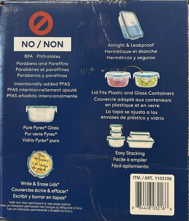 Snapware Pure Pyrex Glass Container Clear Food Keeper Airtight Storage 18 pcs