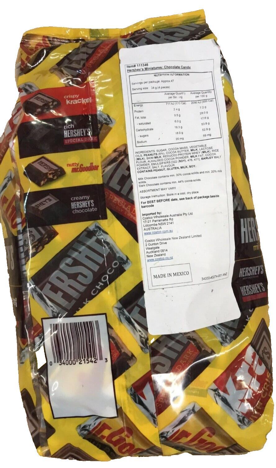 Hershey's Miniatures Assortment Milk Chocolate Candy Delicious Bulk Pack 1.58kg