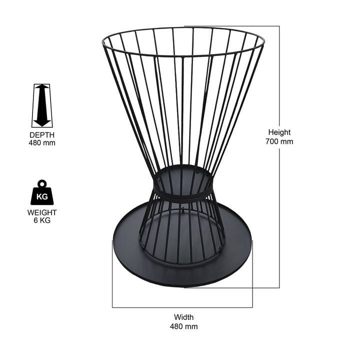Mimosa Fire Pit Outdoor Basket Reversible Patio Heating Camping Flame Black