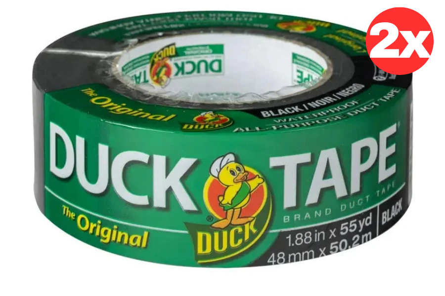 2x The Original Duck Duct Tape Single Roll Adhesive Sealing Silver 48 mm x 50 m