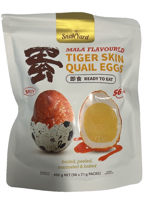 Snak Yard Mala Flavoured Tiger Skin Quail Eggs Spicy Ready to Eat Snack 56 Pack