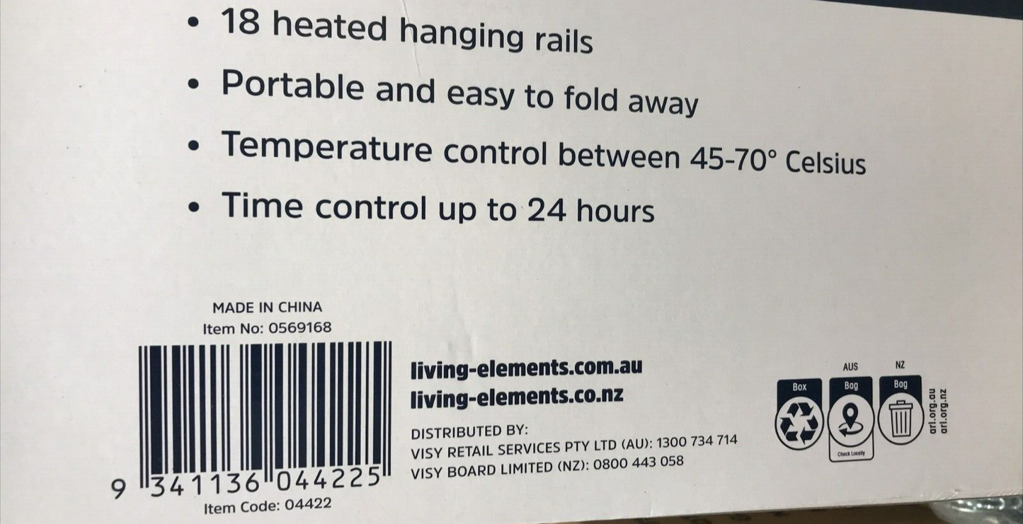 Living Elements Winged Electric Heated Clothes Airer Aluminium Garments Rack