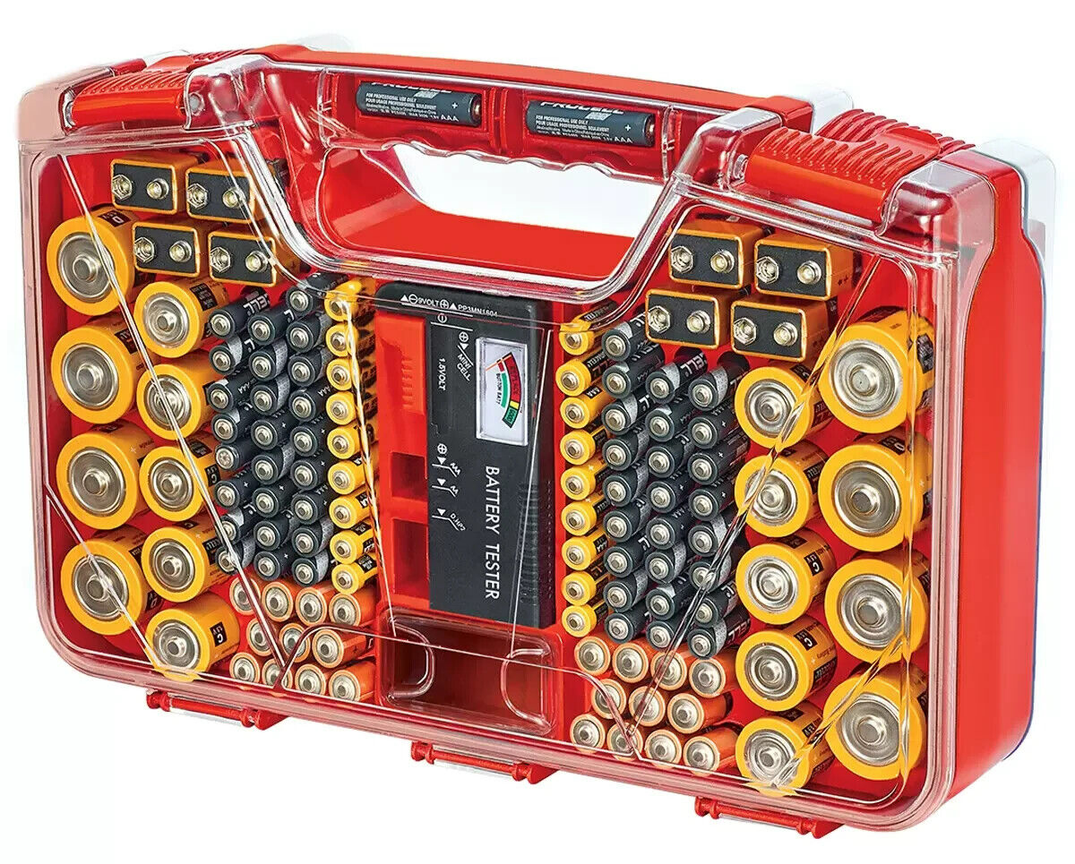 Battery Daddy Battery Storage Organiser Case w/ Tester Batteries Holder Box