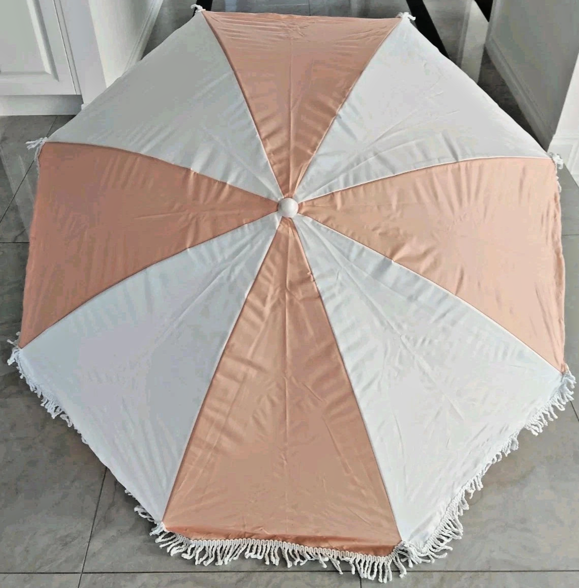 Marquee Beach Umbrella Tassel Picnic Portable Sun Protection 1.6m Flame