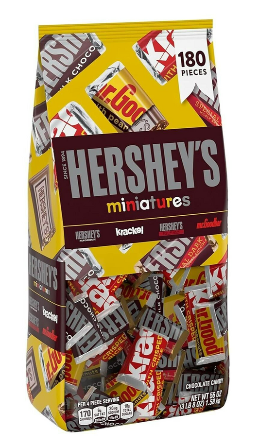 Hershey's Miniatures Assortment Milk Chocolate Candy Delicious Bulk Pack 1.58kg