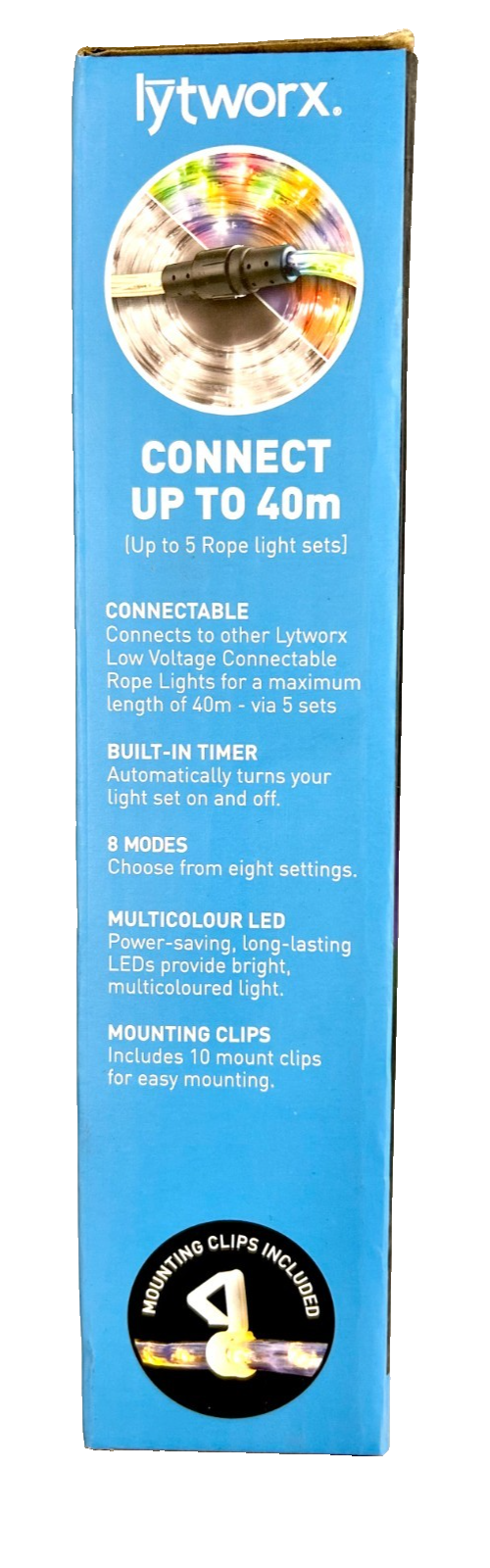 Lytworx Christmas Rope Light LED 8m Multicolour Connectable With Timer Decor