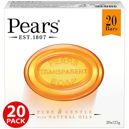 Pears Amber Soap Transparent Pure Gentle Care Natural Oil Value Pack 20 x 125g