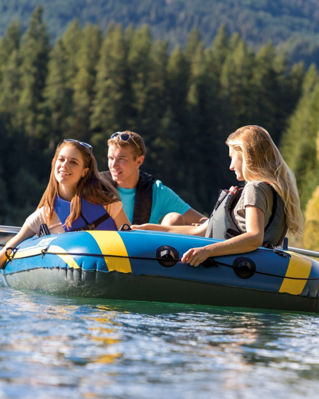Intex Inflatable Boat Kayak Challenger 3 Person W/ Oars Pump Sports River Lake