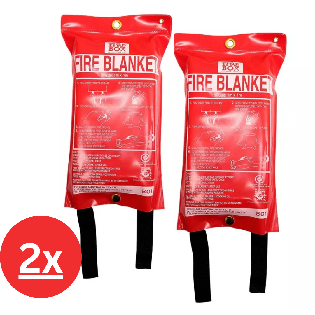 Fire Blanket 1mx1m For Home Kitchen Office Caravan Emergency Flame Extinguisher