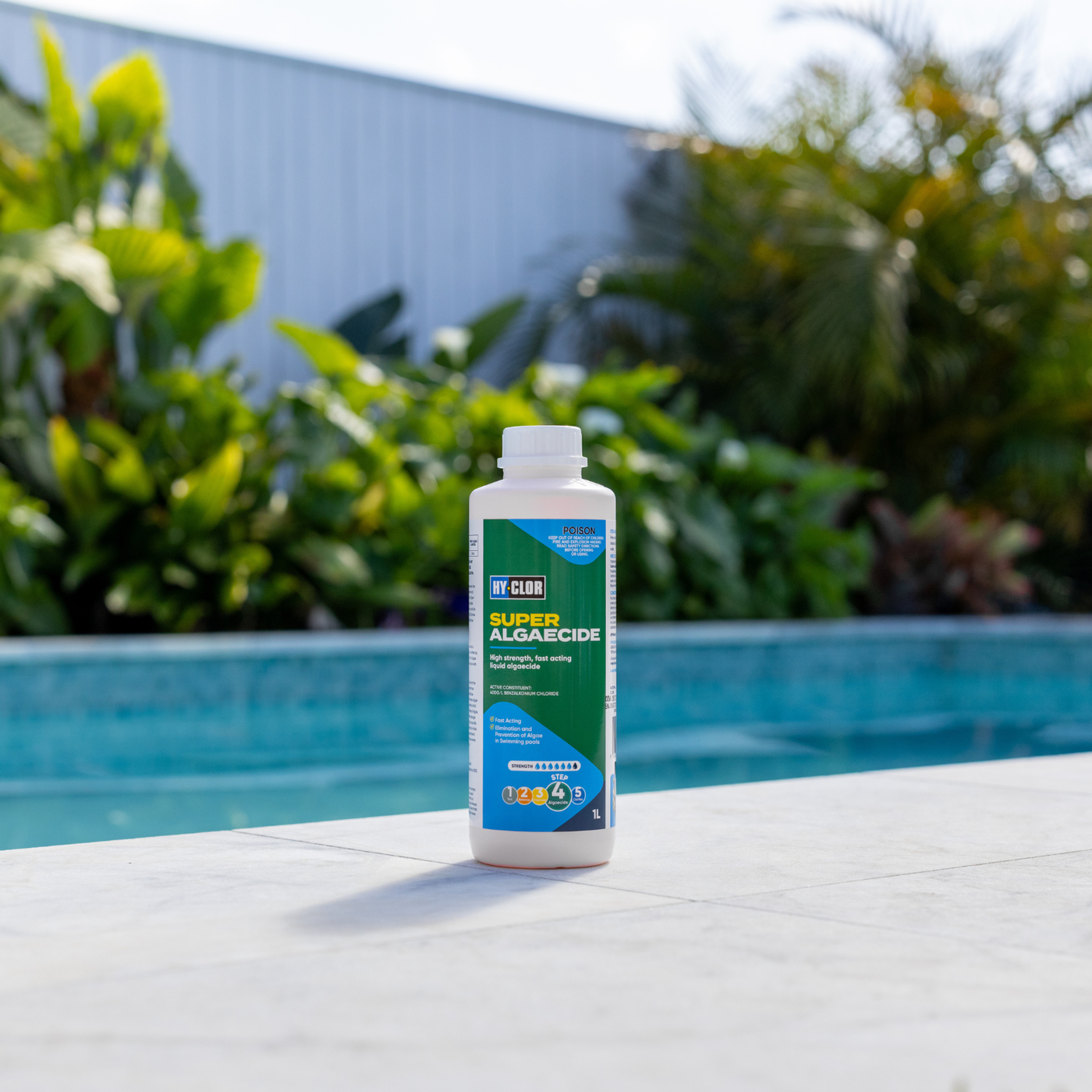 Hy-Clor Super Algaecide Liquid for Chlorine Saltwater Swimming Pool Chemical 1L