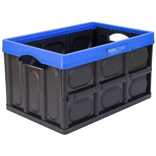 Instacrate Collapsible Crate Storage Foldable Container Organiser 46L  Blue