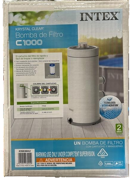 Genuine Intex Filter Pump Krystal Clear 220-240V C1000 Cartridge 2025 Model