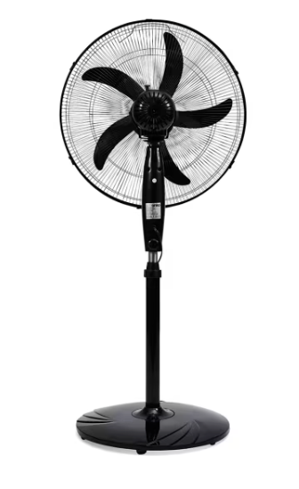 50cm Black Pedestal Fan with Remote Control Tilt Adjustable Oscillating 5 Blades