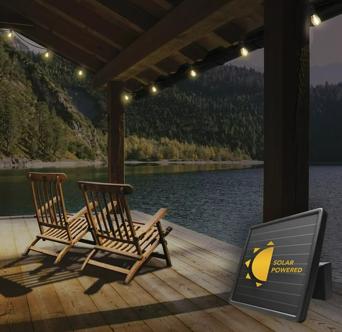 Sunforce 15 LED Solar String Lights Powered Outdoor Waterproof w/ Remote 10.67M