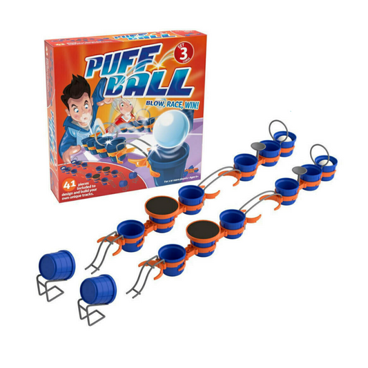 Tomy Puff Ball Race Blow Game Set Kids Power Action Children Party Toy 41Pcs