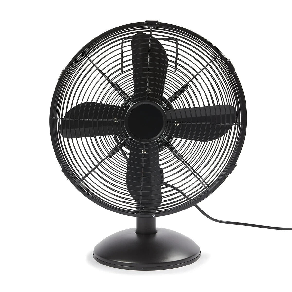 Desk Fan 30cm Tilt Adjust Speed Bench Air Cooler Oscillating Metal Black