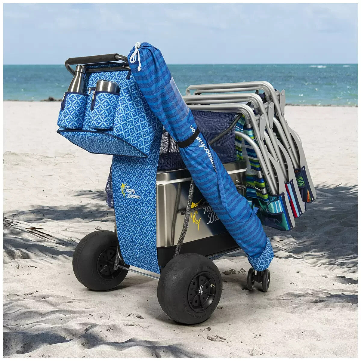Tommy Bahama Beach Cart Trolley Wonder Wheeler Portable Picnic Camping Wagon