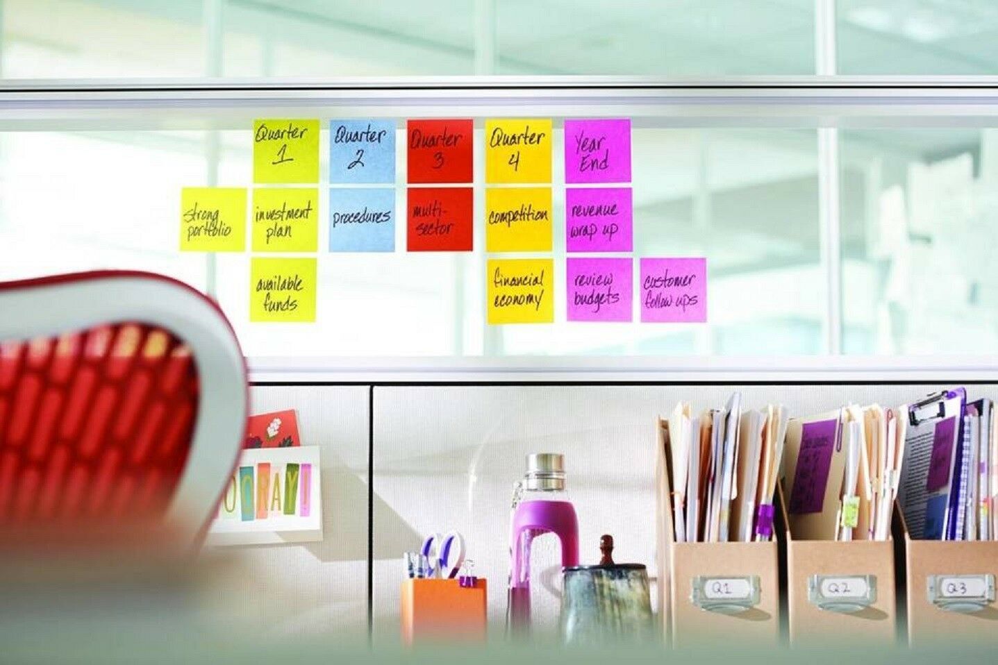 3M Post-It Notes Office Sticky Memo 2160 x 3M Canary Yellow Purple Green