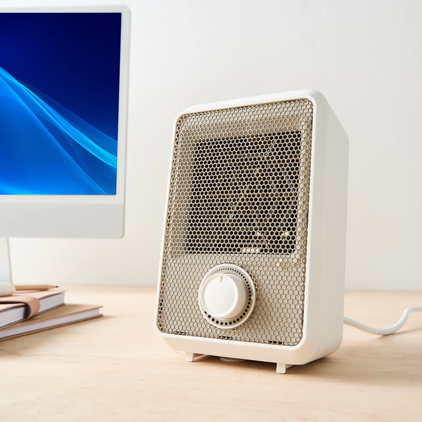 Desktop Mini Electric Heater Portable Small Room Warmer Office Table 600W White