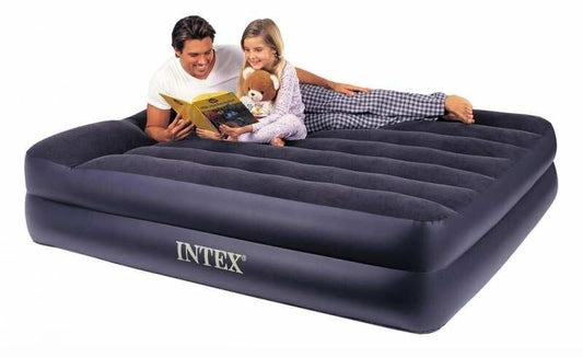 Intex Air Mattress Inflatable Dura-Beam Mid-Rise Queen H42cm with Electric Pump