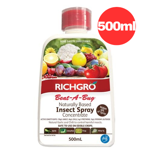 Richgro Insect Spray Beat A Bug Naturally Based Liquid Concentrate 500ml
