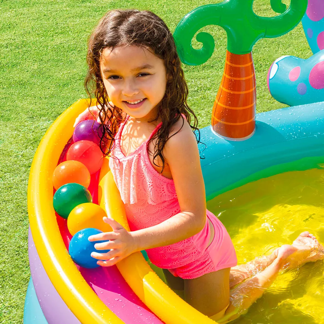 Intex Inflatable Water Slide Dinoland Play Center Sprayer Kids Swimming Dinosaur