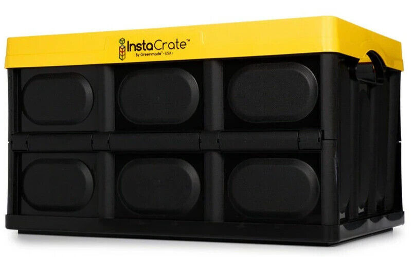Instacrate Collapsible Crate Storage Foldable Container Solution 46L Yellow