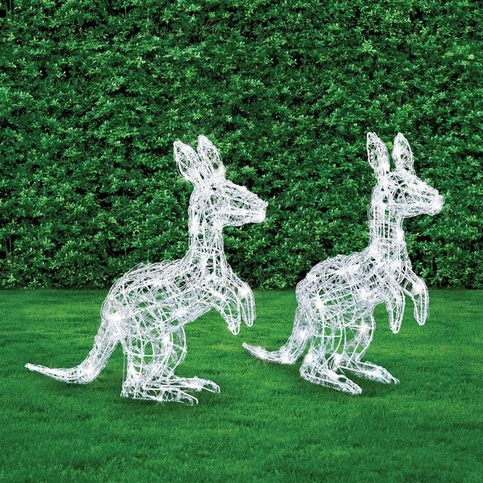 Lytworx Twin Joeys Kangaroo Christmas Decoration Solar White 30 LEDs per joey