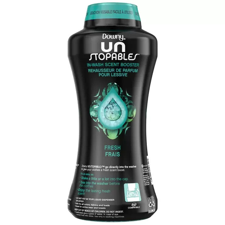 Downy Unstopables Fabric Softener Fresh Frais Booster Bead Scent Laundry 963g